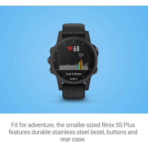  Amazon Renewed Garmin Fenix 5s Plus, Smaller-Sized Multisport GPS Smartwatch, Features Color TOPO Maps, Heart Rate Monitoring, Music and Garmin Pay, Black (Renewed)