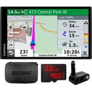 Amazon Renewed Garmin 010-N2038-02 Drivesmart 65T GPS Navigator (Renewed) Bundle with Dual DC12V/24V Electronic Multifunction Car Socket, 32GB MicroSD Card & Deco Gear Hard EVA Case with Zipper