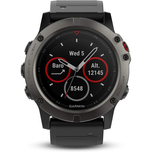  Amazon Renewed Garmin fnix 5X, Premium and Rugged Multisport GPS Smartwatch, features Topo U.S. Mapping, Slate Gray, (Renewed)