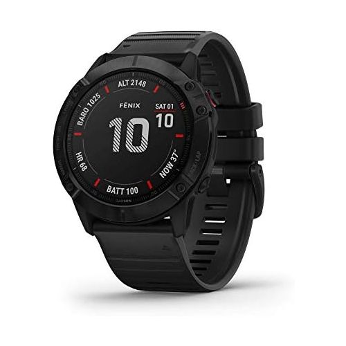  Amazon Renewed Garmin Fenix 6X Pro, Premium Multisport GPS Watch, features Mapping, Music, Grade-Adjusted Pace Guidance and Pulse Ox Sensors, Black (Renewed)