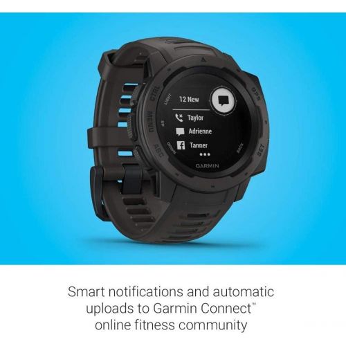  Amazon Renewed Garmin 010-02064-00 Instinct, Rugged Outdoor Watch with GPS, Features GLONASS and Galileo, Heart Rate Monitoring and 3-axis Compass, 1.27, Graphite (Renewed)