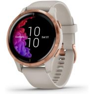Amazon Renewed Garmin Venu, GPS Smartwatch with Bright Touchscreen Display, Features Music, Body Energy Monitoring, Animated Workouts, Pulse Ox Sensor and More, Rose Gold with Tan Band (Renewed)