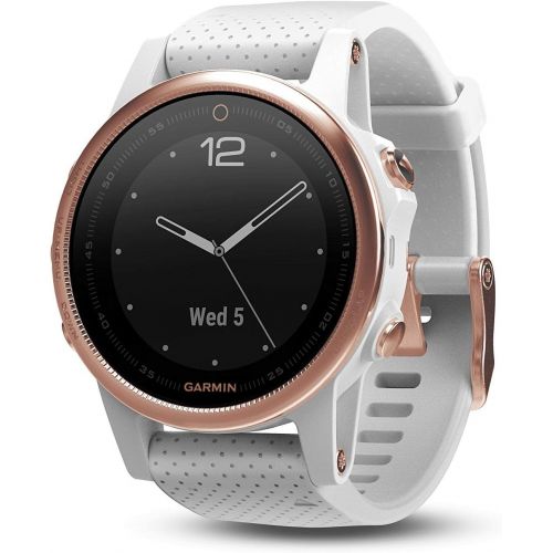  Amazon Renewed Garmin F?nix 5S Sapphire - Rose Goldtone with White Band (Renewed)