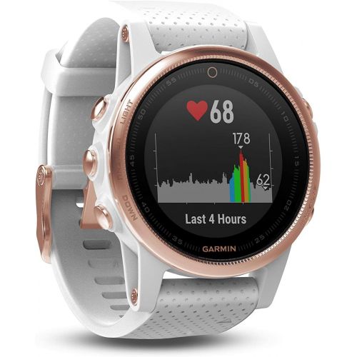  Amazon Renewed Garmin F?nix 5S Sapphire - Rose Goldtone with White Band (Renewed)