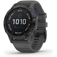 Amazon Renewed Garmin f?nix 6 Pro Solar, Solar-powered Multisport GPS Watch, Advanced Training Features and Data, Black with Slate Gray Band (Renewed)