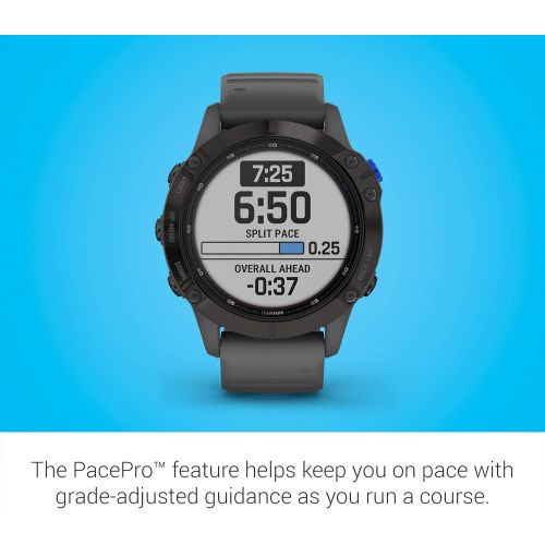  Amazon Renewed Garmin f?nix 6 Pro Solar, Solar-powered Multisport GPS Watch, Advanced Training Features and Data, Black with Slate Gray Band (Renewed)