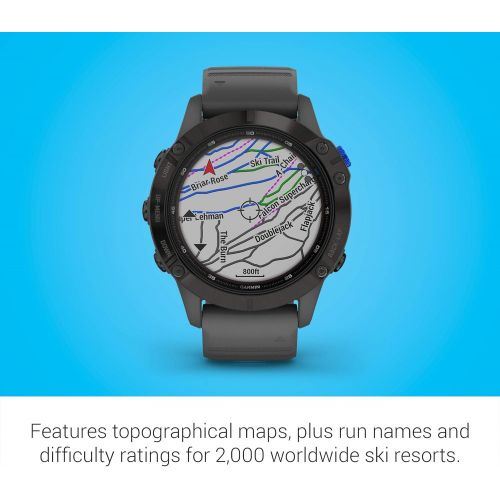  Amazon Renewed Garmin f?nix 6 Pro Solar, Solar-powered Multisport GPS Watch, Advanced Training Features and Data, Black with Slate Gray Band (Renewed)