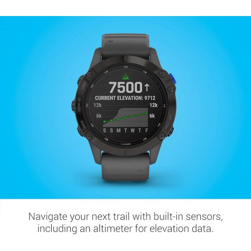  Amazon Renewed Garmin f?nix 6 Pro Solar, Solar-powered Multisport GPS Watch, Advanced Training Features and Data, Black with Slate Gray Band (Renewed)