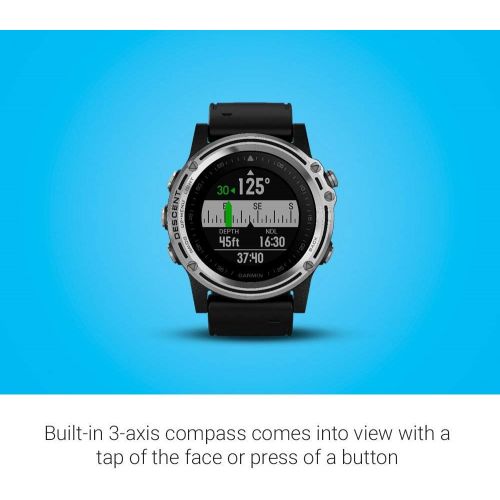  Amazon Renewed Garmin Descent Mk1, Watch-Sized Dive Computer with Surface GPS, Includes Fitness Features, Silver/Black (Renewed)