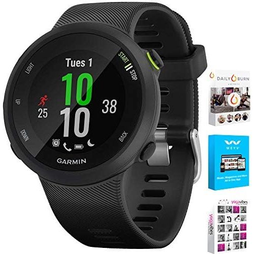  Amazon Renewed Garmin Forerunner 45S GPS Heart Rate Monitor Running Smartwatch - (Renewed) Bundle with Fitness & Wellness Suite (WEYV, Yoga Vibes, Daily Burn)