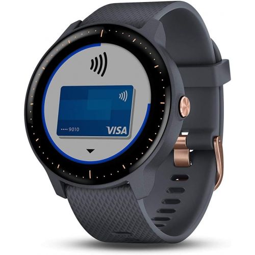  Amazon Renewed Garmin Vivoactive 3 Music, Granite Blue with Rose Gold Hardware-Worldwide Version with Music Storage, Built-in Sports Apps, Automatic Sync and Supports Spotify (Renewed)