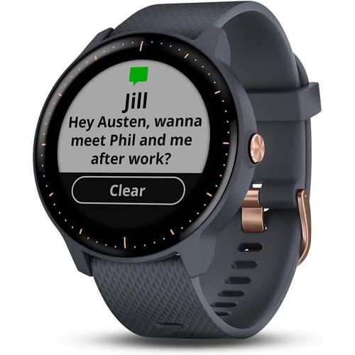  Amazon Renewed Garmin Vivoactive 3 Music, Granite Blue with Rose Gold Hardware-Worldwide Version with Music Storage, Built-in Sports Apps, Automatic Sync and Supports Spotify (Renewed)