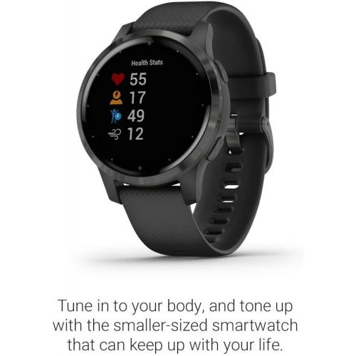  Amazon Renewed Garmin vivoactive 4S, Smaller-Sized GPS Smartwatch, Features Music, Body Energy Monitoring, Animated Workouts, Pulse Ox Sensors and More, Black (Renewed)