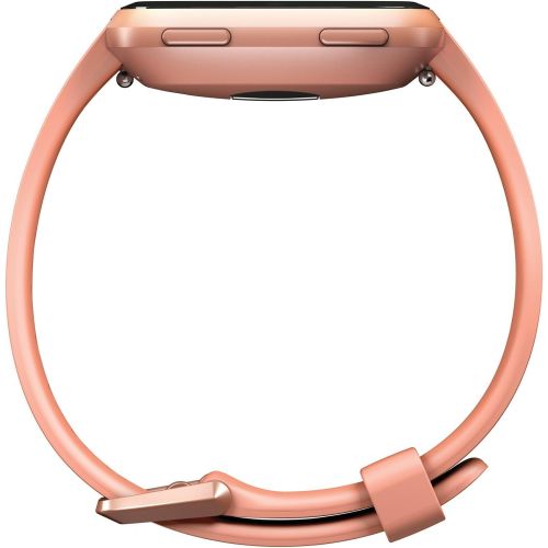  Amazon Renewed Fitbit Versa Smart Watch, Peach/Rose Gold Aluminium, One Size (S & L Bands Included) (Renewed)