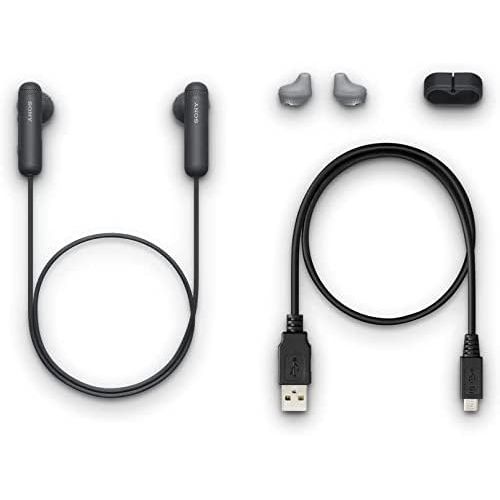  Amazon Renewed Sony Wireless Behind-Neck Headset w/Earbuds - Black - WI-C400 (Renewed)