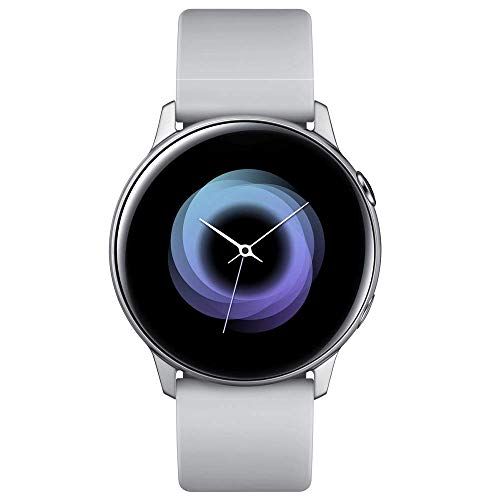  Amazon Renewed Samsung Galaxy Watch Active - 40mm, IP68 Water Resistant, Wireless Charging, SM-R500N International Version (Android/iOS) (Silver) (Renewed)