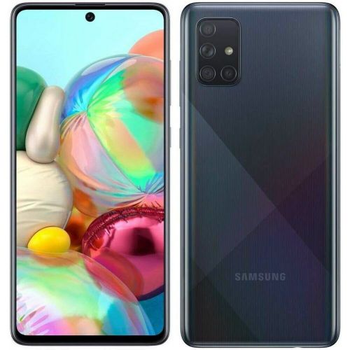  Amazon Renewed Samsung Galaxy A71 (128GB, 6GB) 6.7, 64MP Quad Camera, Single SIM, 25W Fast Charger, Android 10, GSM Unlocked US + Global 4G LTE International Model A715F (Prism Crush Black) (Rene