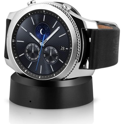  Amazon Renewed Samsung Gear S3 Classic SM-R775V (Verizon 4G) Smartwatch - Black Leather (Renewed) (Large Band)