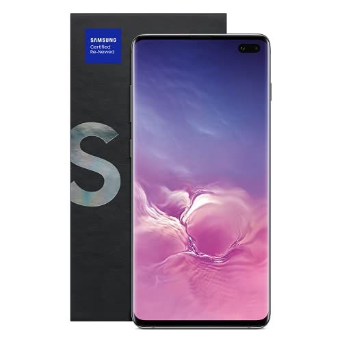  Amazon Renewed Samsung Galaxy S10+, 128GB, Ceramic Black - Unlocked (Renewed Premium)