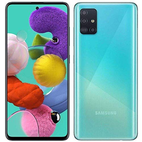  Amazon Renewed Samsung Galaxy A51 (128GB, 4GB) 6.5, 48MP Quad Camera, Dual SIM GSM Unlocked A515F/DS- Global 4G LTE International Model - Prism Crush Blue (Renewed)