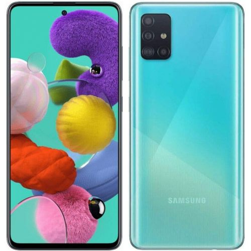  Amazon Renewed Samsung Galaxy A51 (128GB, 4GB) 6.5, 48MP Quad Camera, Dual SIM GSM Unlocked A515F/DS- Global 4G LTE International Model - Prism Crush Blue (Renewed)