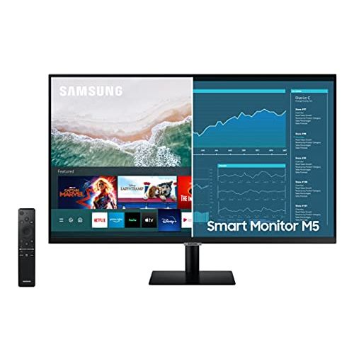  Amazon Renewed SAMSUNG 27-inch M5 Smart Monitor with Mobile Connectivity, FHD, Remote Access, Office 365 (LS27AM500NNXZA), Black (Renewed)