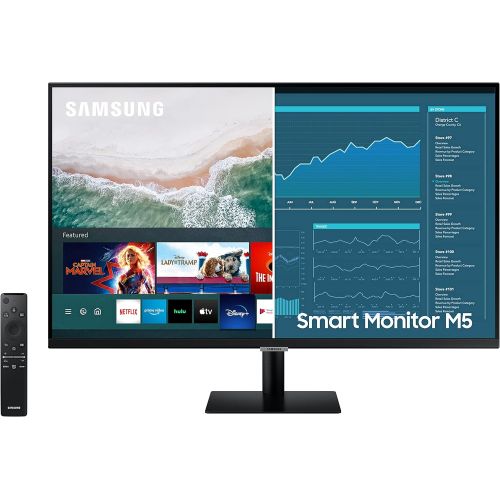  Amazon Renewed SAMSUNG 27-inch M5 Smart Monitor with Mobile Connectivity, FHD, Remote Access, Office 365 (LS27AM500NNXZA), Black (Renewed)