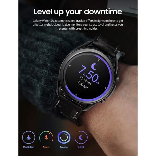  Amazon Renewed Samsung Galaxy Watch 3 (45mm, GPS, Bluetooth, Unlocked LTE) Smart Watch with Advanced Health monitoring, Fitness Tracking , and Long lasting Battery - Mystic Black (US Version) (Re