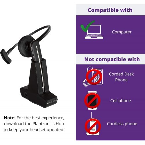  Amazon Renewed Plantronics Savi W440 Wireless DECT Headset System for Laptop & Softphone (Renewed)