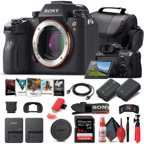  Amazon Renewed Sony Alpha a9 Mirrorless Digital Camera (Body Only) (ILCE9/B) + 64GB Memory Card + NP-FZ-100 Battery + Corel Photo Software + Case + External Charger + Card Reader + HDMI Cable + M