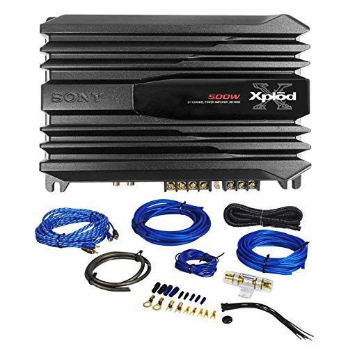  Amazon Renewed Sony XM-N502 500 Watt 2/1 Channel Bridgeable Stereo Car Audio Amplifier+Amp Kit (Renewed)