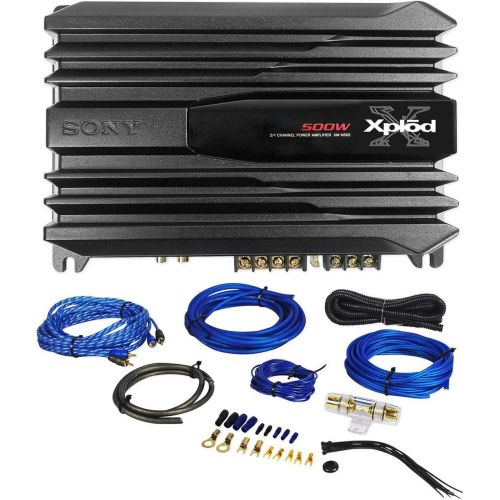  Amazon Renewed Sony XM-N502 500 Watt 2/1 Channel Bridgeable Stereo Car Audio Amplifier+Amp Kit (Renewed)