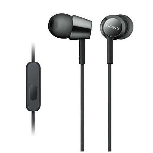  Amazon Renewed Sony MDREX155AP in-Ear Earbud Headphones/Headset with mic for Phone Call, Black (MDR-EX155AP/B) (Renewed)