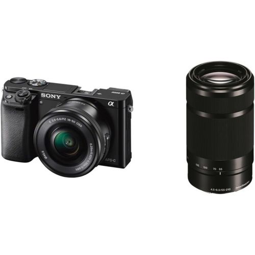  Amazon Renewed Sony a6000 mirrorless Camera Bundle 16-50mm F3.5-5.6 and 55-210mm F4.5-6.3 Lens, 32GB Card, case (Renewed)