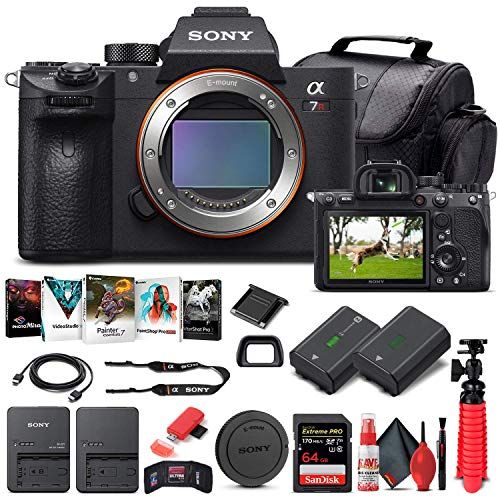  Amazon Renewed Sony Alpha a7R IV Mirrorless Digital Camera (Body Only) (ILCE7RM4/B) + 64GB Memory Card + NP-FZ-100 Battery + Corel Photo Software + Case + External Charger + Card Reader + HDMI Ca