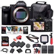 Amazon Renewed Sony Alpha a7 III Mirrorless Digital Camera (Body Only) (ILCE7M3/B) + 64GB Memory Card + 2 x NP-FZ-100 Battery + Corel Photo Software + Case + Card Reader + LED Light + More (Renew