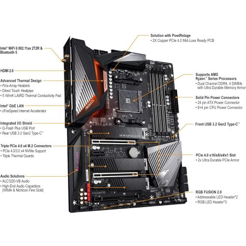  Amazon Renewed GIGABYTE X570 AORUS Ultra (AMD Ryzen 3000/X570/ATX/PCIe4.0/DDR4/USB3.1/Realtek ALC1220-Vb/Fins-Array Heatsink/RGB Fusion 2.0/3xM.2 Thermal Guard/Gaming Motherboard) (Renewed)