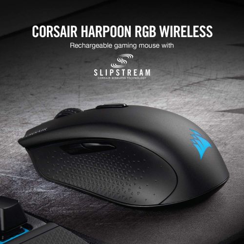  Amazon Renewed CORSAIR Harpoon RGB Wireless - Wireless Rechargeable Gaming Mouse - 10,000 DPI Optical Sensor (Renewed)