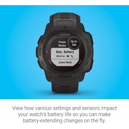  Amazon Renewed Garmin Instinct Solar, Solar-Powered Rugged Outdoor Smartwatch, Built-in Sports Apps and Health Monitoring, Graphite (Renewed)