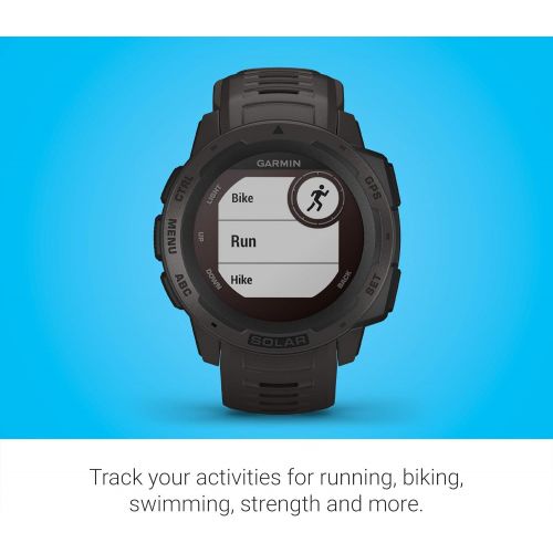  Amazon Renewed Garmin Instinct Solar, Solar-Powered Rugged Outdoor Smartwatch, Built-in Sports Apps and Health Monitoring, Graphite (Renewed)