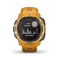 Amazon Renewed Garmin Instinct Solar, Solar-Powered Rugged Outdoor Smartwatch, Built-in Sports Apps and Health Monitoring, Sunburst Yellow (Renewed)