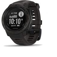 Amazon Renewed Garmin 010-N2064-00 Instinct, Rugged Outdoor Watch with GPS, Features GLONASS and Galileo, Heart Rate Monitoring and 3-axis Compass, 1.27, Graphite (Renewed)