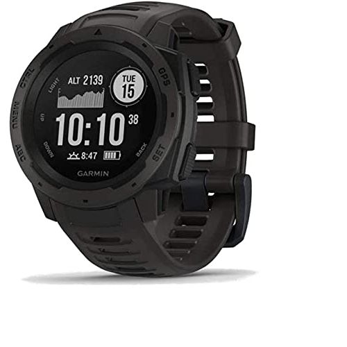  Amazon Renewed Garmin 010-N2064-00 Instinct, Rugged Outdoor Watch with GPS, Features GLONASS and Galileo, Heart Rate Monitoring and 3-axis Compass, 1.27, Graphite (Renewed)