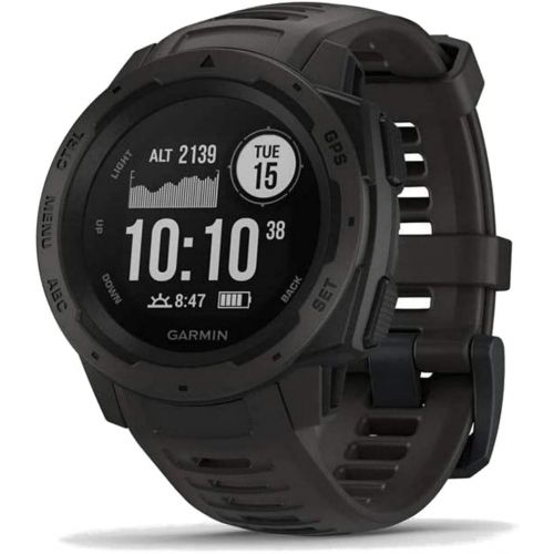  Amazon Renewed Garmin 010-N2064-00 Instinct, Rugged Outdoor Watch with GPS, Features GLONASS and Galileo, Heart Rate Monitoring and 3-axis Compass, 1.27, Graphite (Renewed)