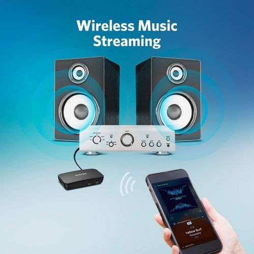  Amazon Renewed Anker Soundsync A3352 Bluetooth Receiver for Music Streaming with Bluetooth 5.0, 12-Hour Battery Life, Handsfree Calls, Dual Device Connection, for Car, Home Stereo, Headphones, Sp