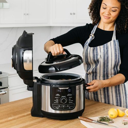  Amazon+Renewed Ninja FD401 Foodi 8-qt. 9-in-1 Deluxe XL Cooker & Air Fryer-Stainless Steel Pressure Cooker, 8-Quart, (Renewed): Kitchen & Dining