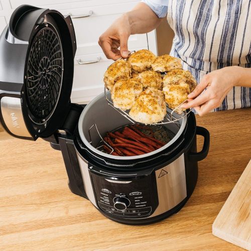  Amazon+Renewed Ninja FD401 Foodi 8-qt. 9-in-1 Deluxe XL Cooker & Air Fryer-Stainless Steel Pressure Cooker, 8-Quart, (Renewed): Kitchen & Dining