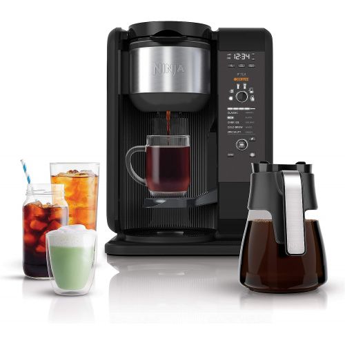  [아마존베스트]Amazon Renewed Ninja Hot and Cold Brewed System, Auto-iQ Tea and Coffee Maker with 6 Brew Sizes, 5 Brew Styles, Frother, Coffee & Tea Baskets with Glass Carafe (CP301) (Renewed)