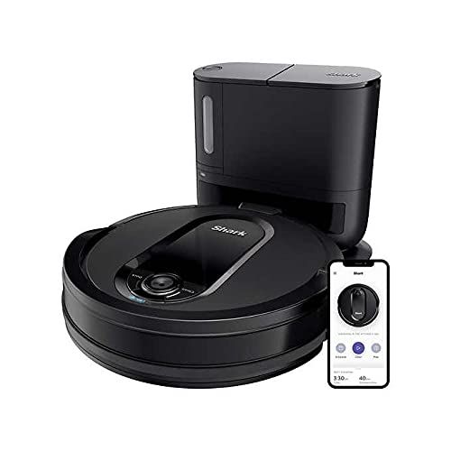  [아마존베스트]Amazon Renewed Shark IQ R101AE with Self-Empty Base, Wi-Fi Connected, Home Mapping, Works with Alexa, Ideal for Pet Hair, Carpets, Hard Floors Robot Vacuum (RV1001AE), 30 Session Capacity, Black