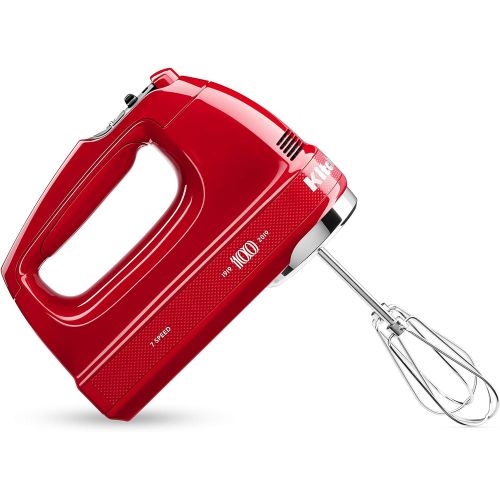  [아마존베스트]Amazon Renewed KitchenAid KHM7210QHSD 100 Year Limited Edition Queen of Hearts Hand Mixer, 7 Speed, Passion Red (Renewed)